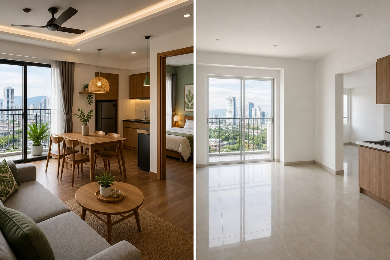 What “furnished” and “unfurnished” usually mean in Da Nang