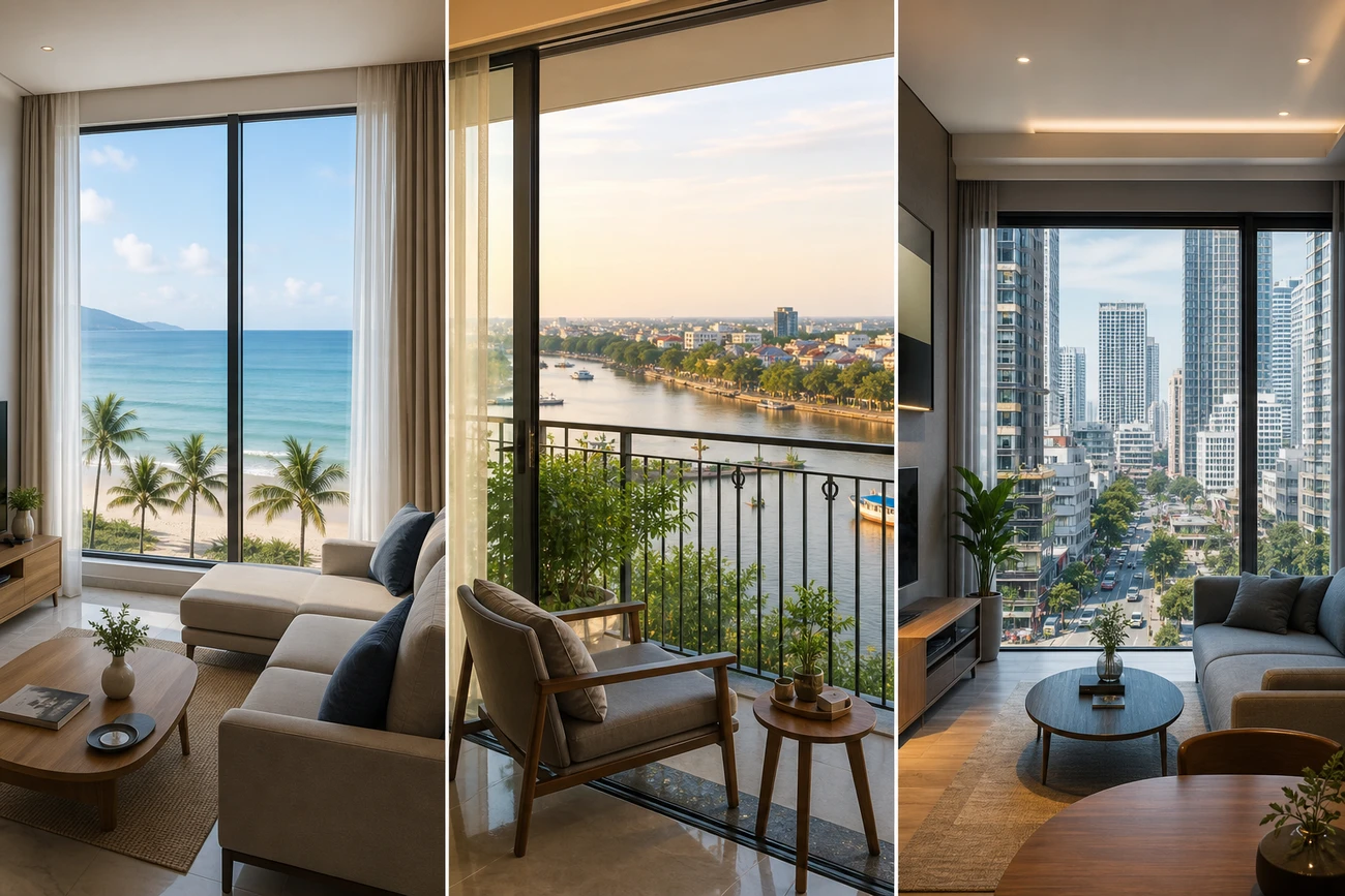 Beachside vs river-adjacent vs city-center apartments